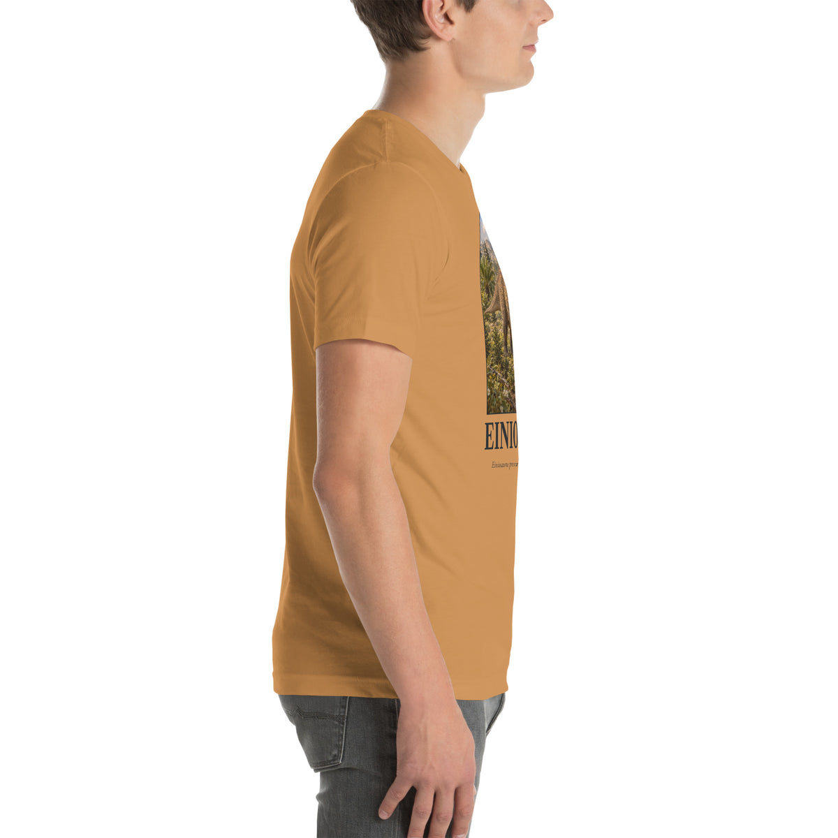 Einiosaurus T-shirt in Toast, right view — Deep Time Atlas Plate 066, PaleoThreads