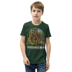 Stegosaurus kids T-shirt in Forest — Deep Time Atlas Plate 004, PaleoThreads