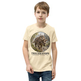 Triceratops Morning Mist Kids T-Shirt — Plate 003