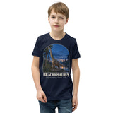 Brachiosaurus Blue Hour Kids T-Shirt — Plate 010