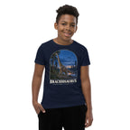 Brachiosaurus kids T-shirt in Navy — Deep Time Atlas Plate 010, PaleoThreads