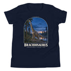 Brachiosaurus kids T-shirt in Navy — Deep Time Atlas Plate 010, PaleoThreads